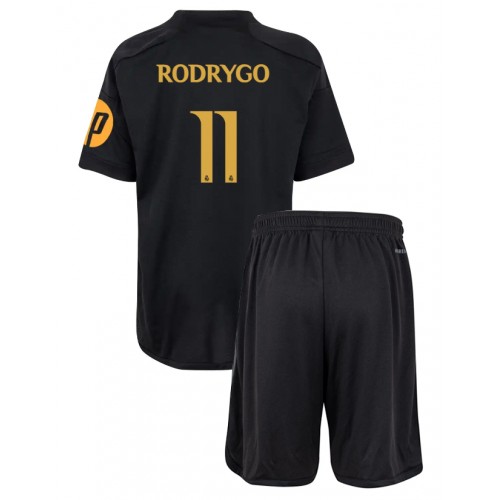 Otroški Nogometni dresi Real Madrid Rodrygo Goes #11 Tretji 2023-24 Kratek Rokav (+ Kratke hlače)